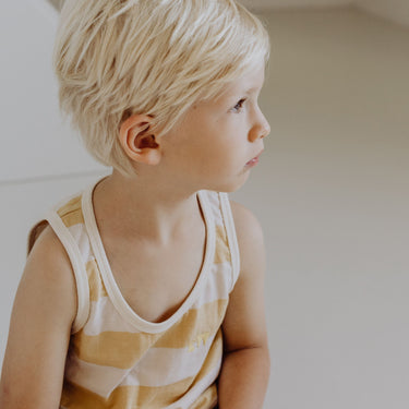 KidWild Organic Tank Top, Yellow Stripe